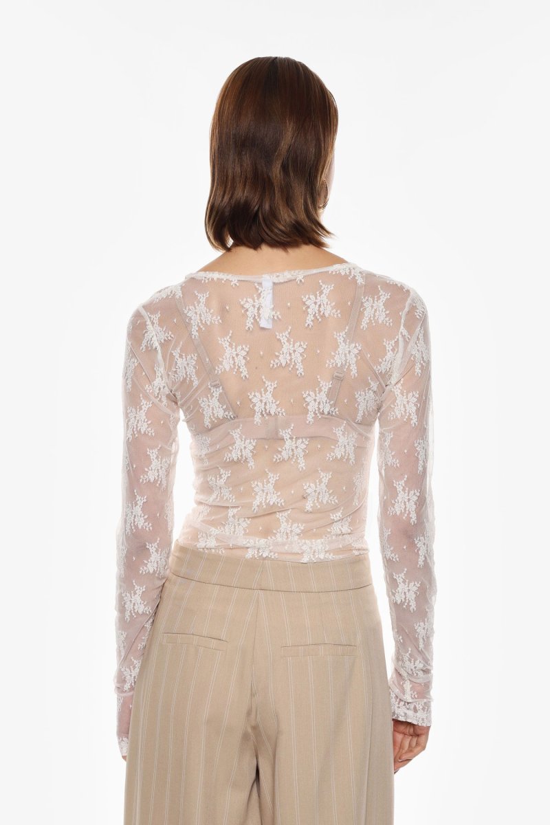 MAGLIA IN PIZZO TRASPARENTE A MANICHE LUNGHE IMPERIAL - immagine 4