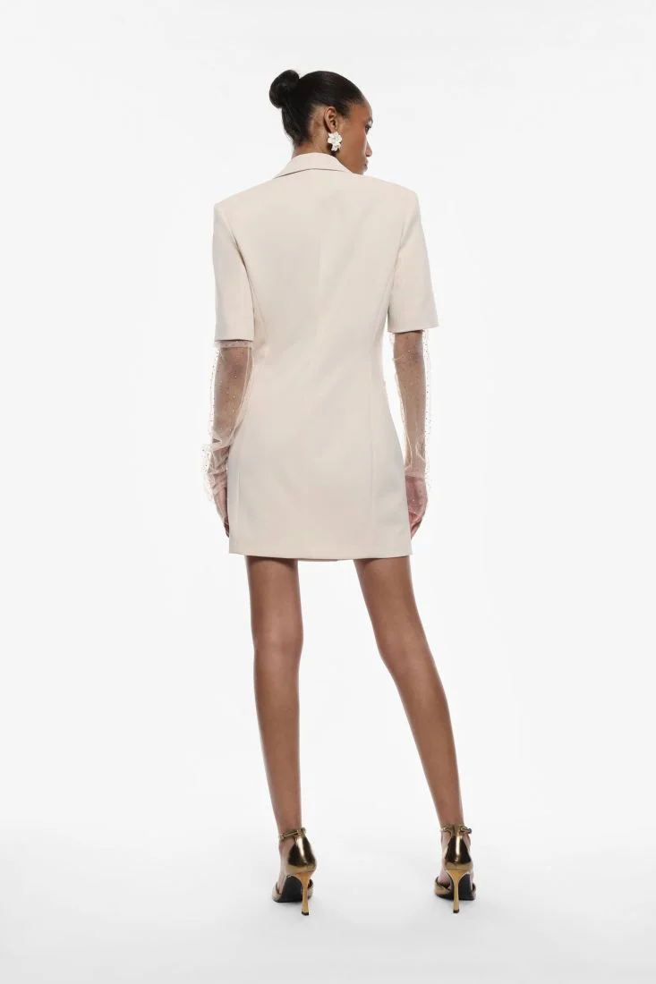 ABITO CORTO ABBOTTONATO CON REVERS E GUANTI IN TULLE IMPERIAL - immagine 5