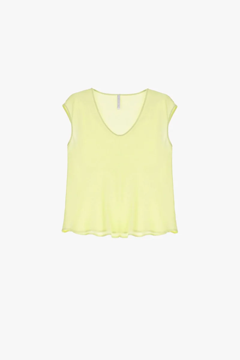 TOP FLUIDO SMANICATO CON SCOLLO A V IMPERIAL - immagine 4