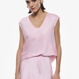 TOP FLUIDO SMANICATO CON SCOLLO A V IMPERIAL