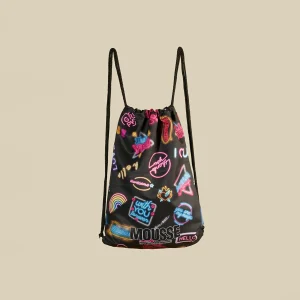 Sacca nera con scritte Neon