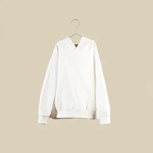 Felpa bianca con logo sul cappuccio