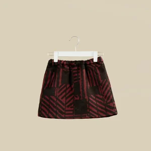 Gonna corta bordeaux con elastico in vita