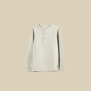 Maglietta serafino manica lunga color ghiaccio