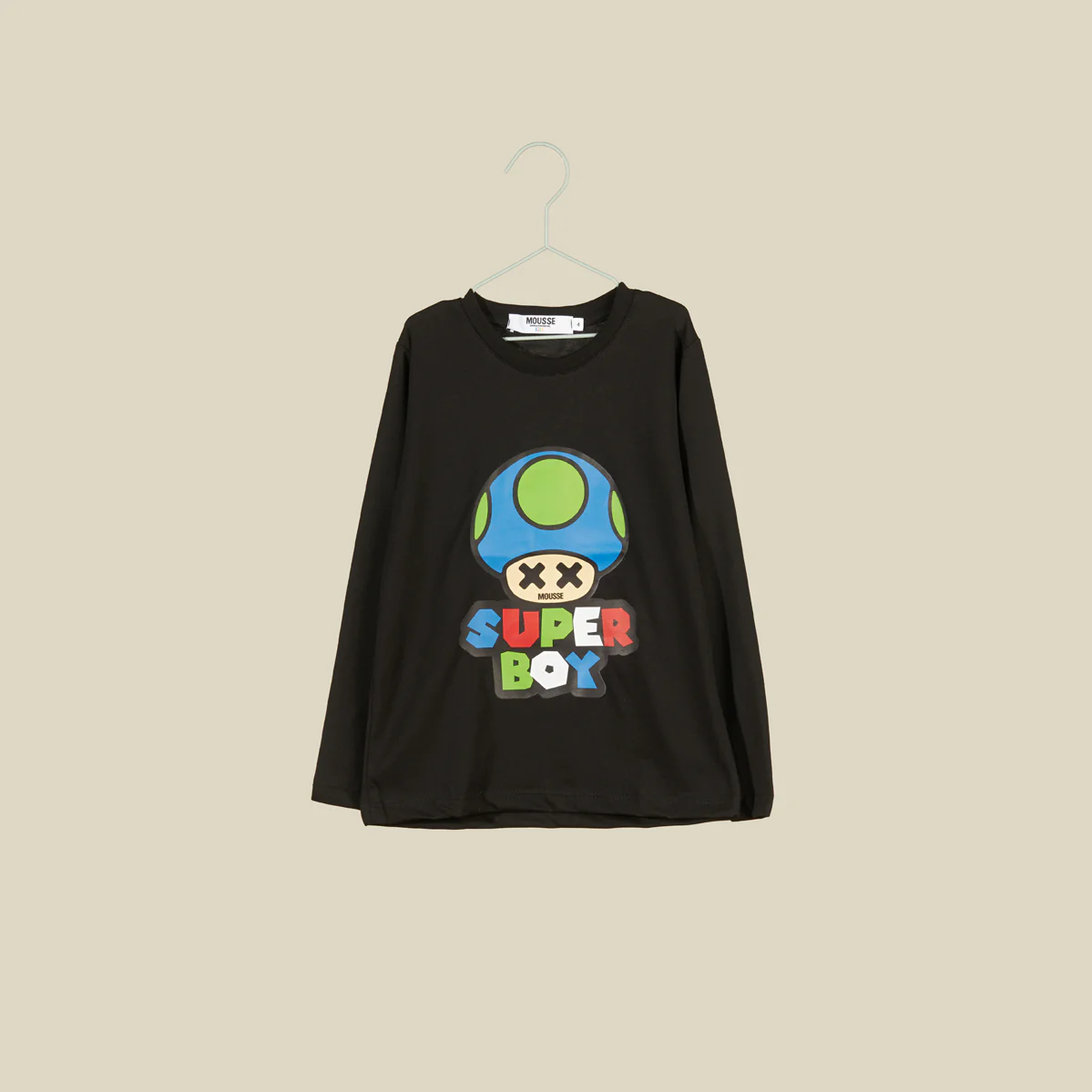 T-shirt nera a manica lunga con fungo Toad - immagine 2