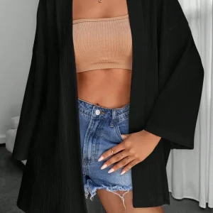 Kimono corto con maniche lunghe aperto sul davanti | La Parisienne