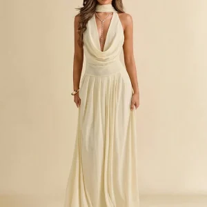 Maxi abito donna con collo aderente | La Parisienne