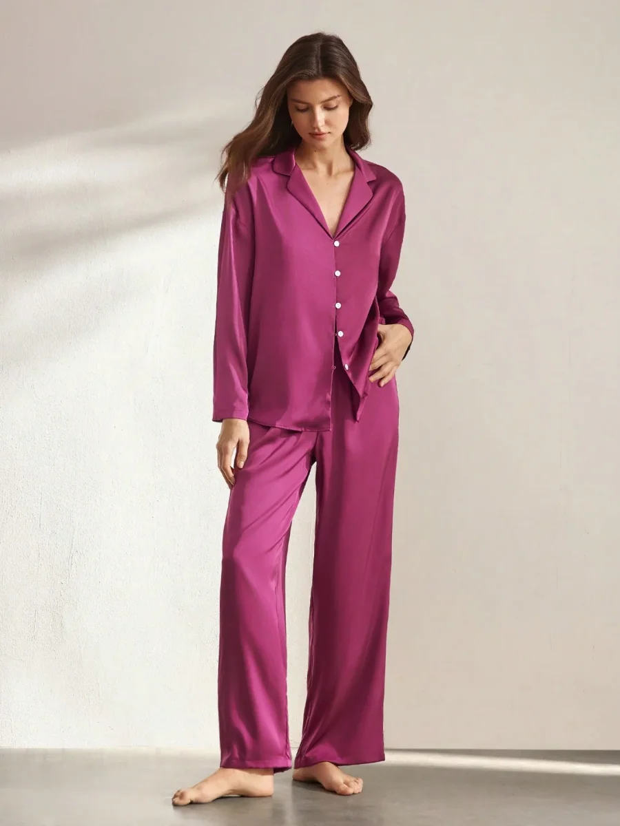 Pigiama con maniche lunghe 100% seta di gelso | La Parisienne