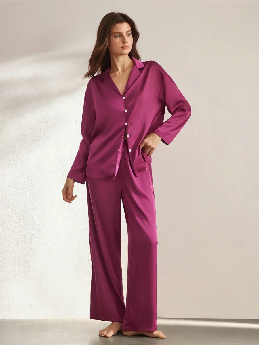Pigiama con maniche lunghe 100% seta di gelso | La Parisienne - immagine 5