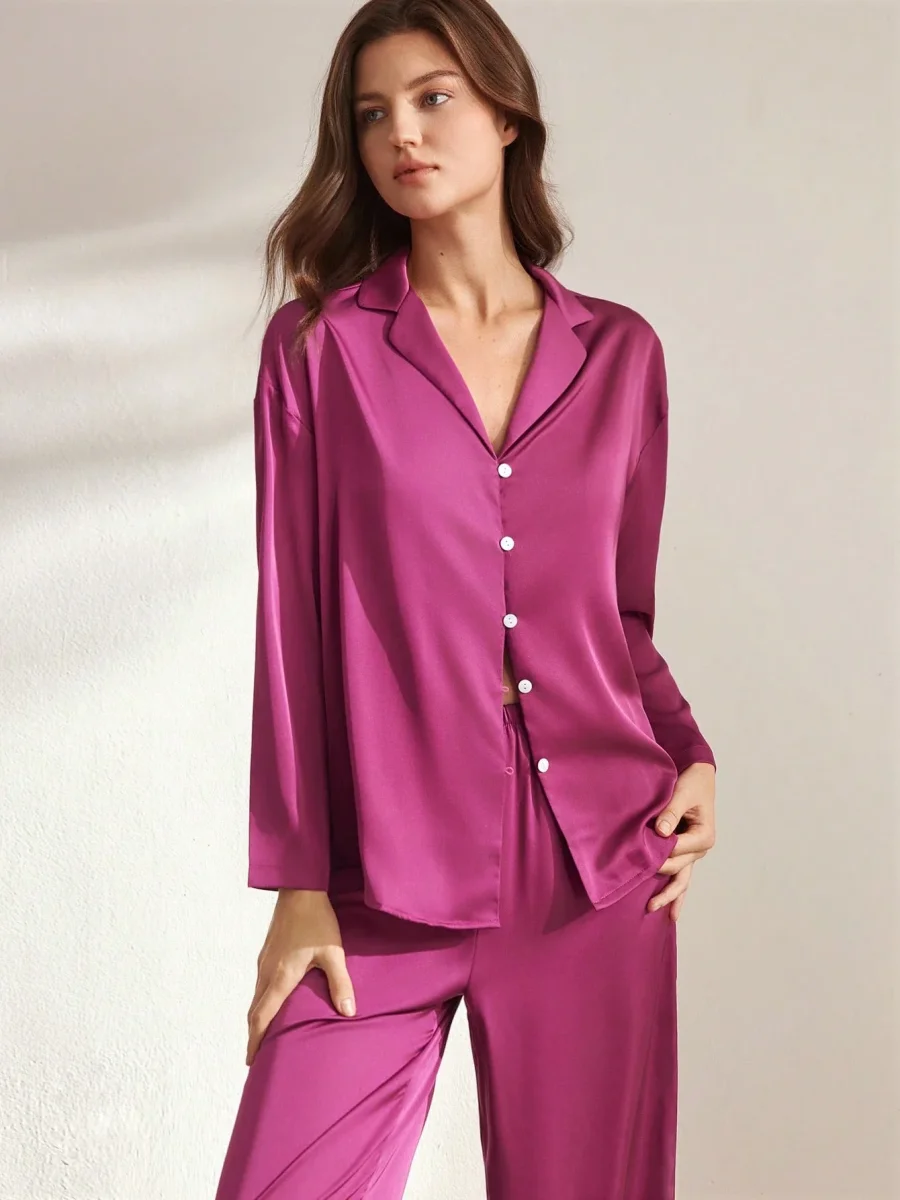 Pigiama con maniche lunghe 100% seta di gelso | La Parisienne - immagine 6