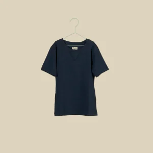 T-shirt manica corta in jersey di cotone blu navy
