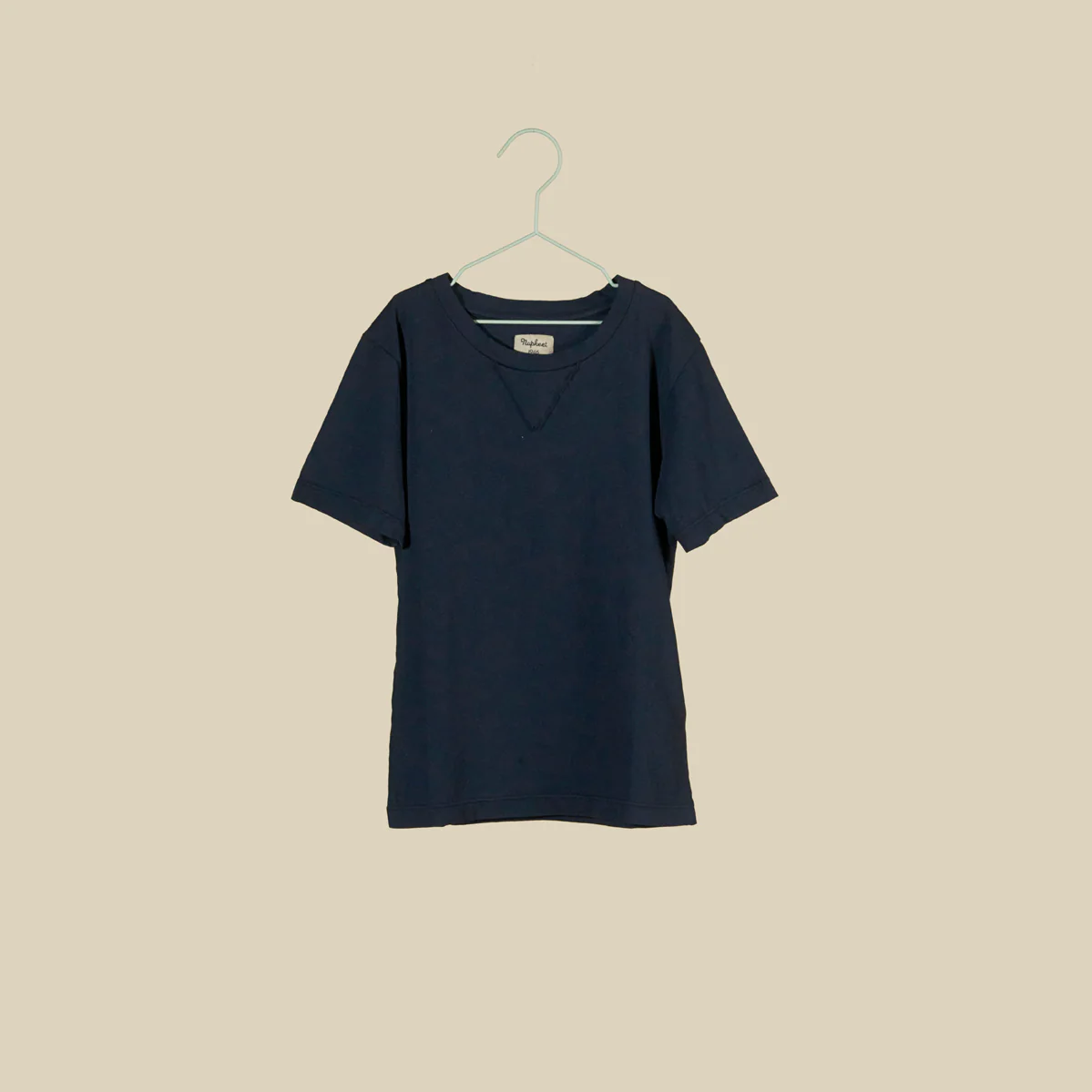 T-shirt manica corta in jersey di cotone blu navy