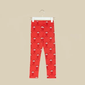 Leggings rossi con Pop Corn all over