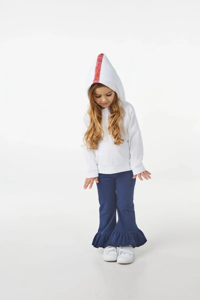 Felpa bianca con logo sul cappuccio - immagine 3