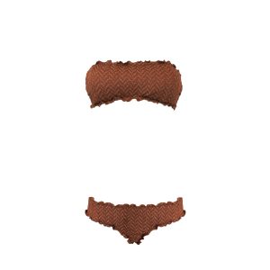 Wikini – Costume FruFru Dettagli Lurex Cammello