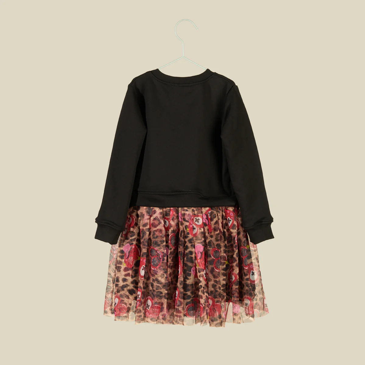 Vestito nero con gonna in tulle Leopard - immagine 3