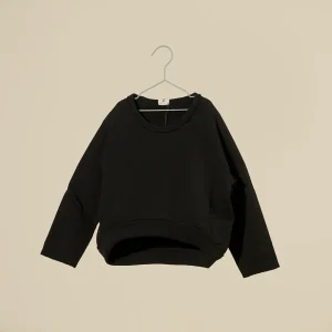 Maglia felpata nera reversibile