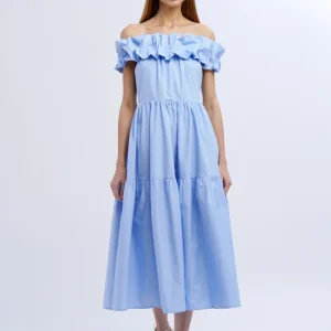 ABITO LUNGO COTONE ROUCHES AL COLLO NO SECRETS