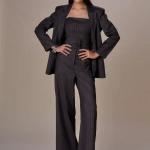 Giacca gessato lurex