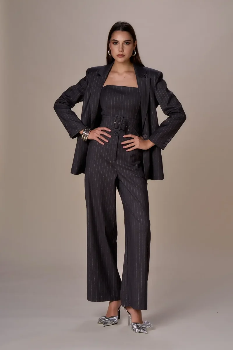 Giacca gessato lurex