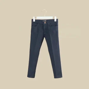 Pantalone classico blu in fustagno