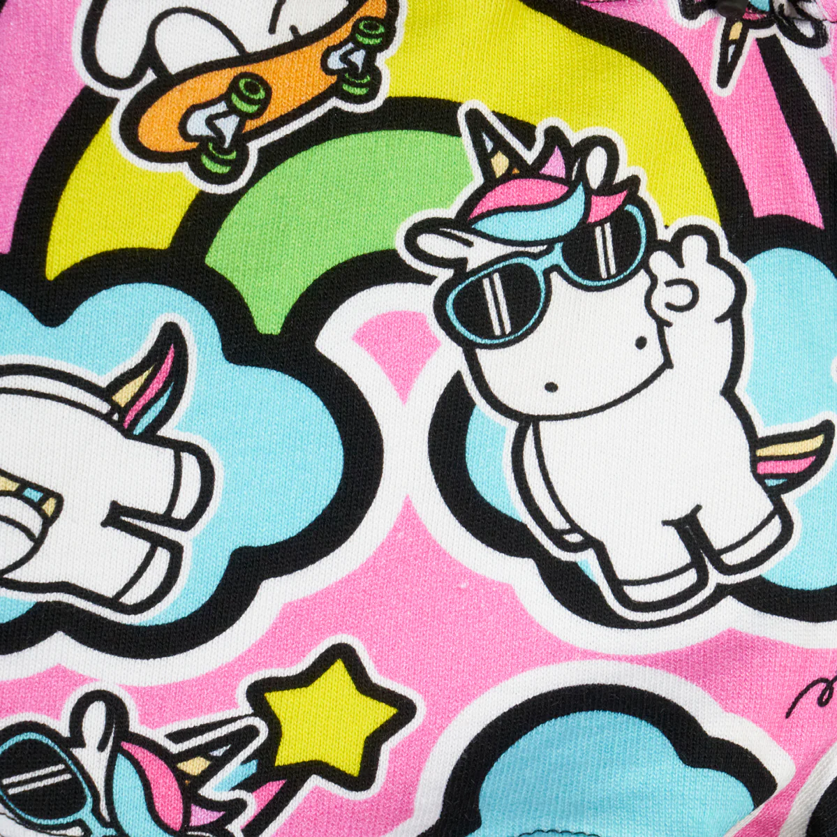 Shorts in felpa con stampa Unicorn Boss - immagine 3