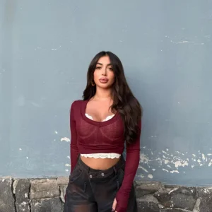 Maglia semi velata Bordeaux