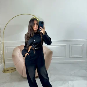 Camicia crop bottons