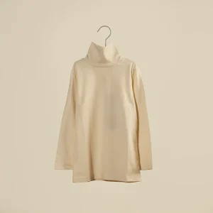 Maglia lupetto in jersey panna