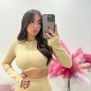 Maglia crop Legea beige