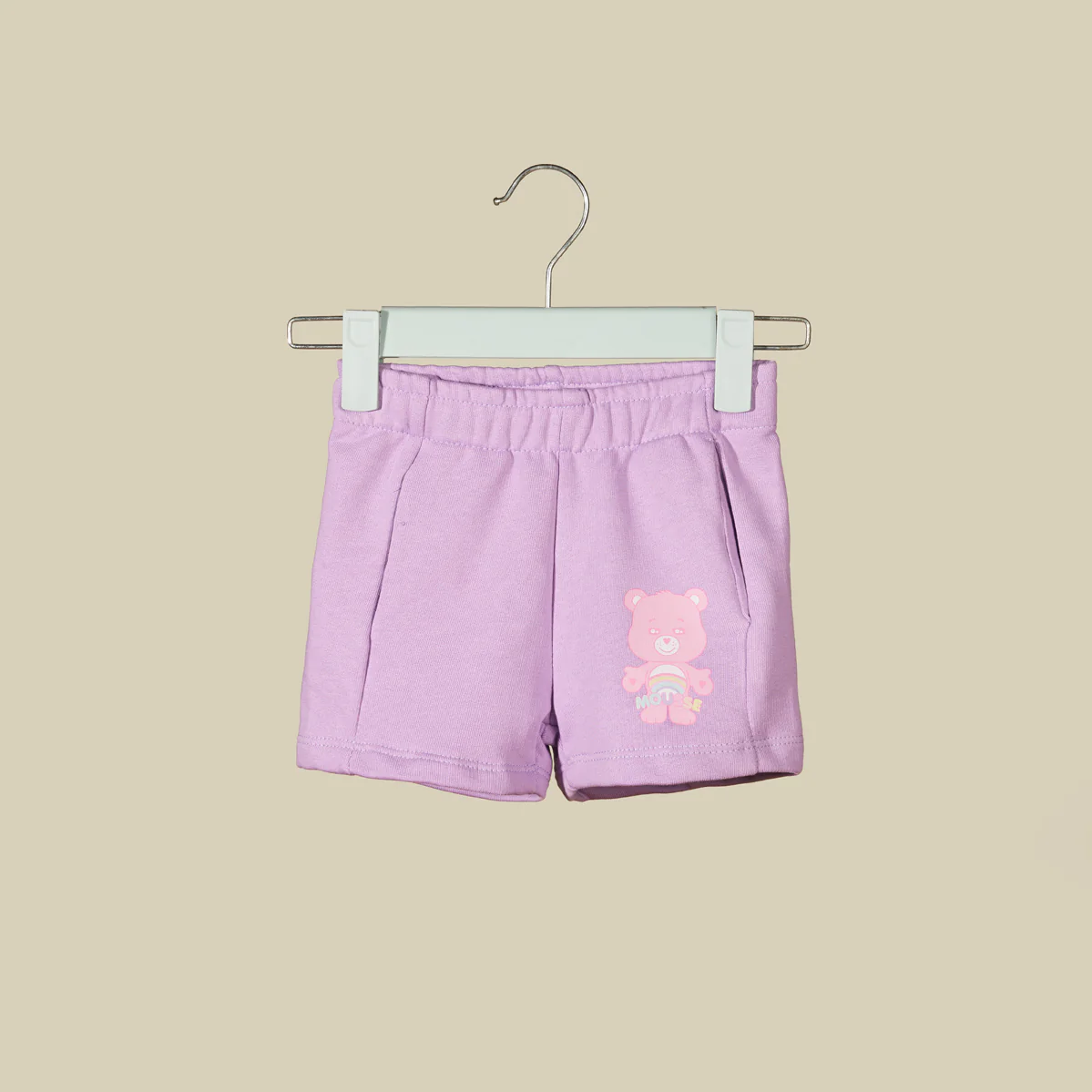 Shorts in cotone lilla con stampa Orsetti del cuore - immagine 2