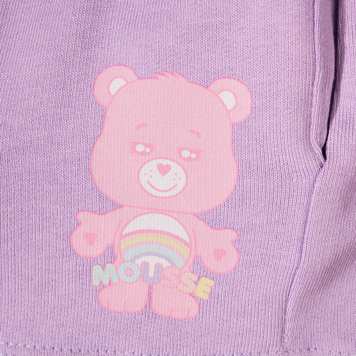 Shorts in cotone lilla con stampa Orsetti del cuore - immagine 3