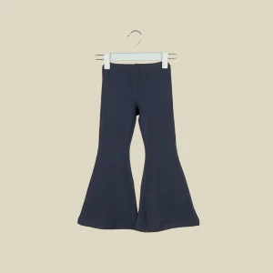 Pantalone scampanato in caldo cotone blu