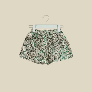 Gonna pantalone in damascato verde