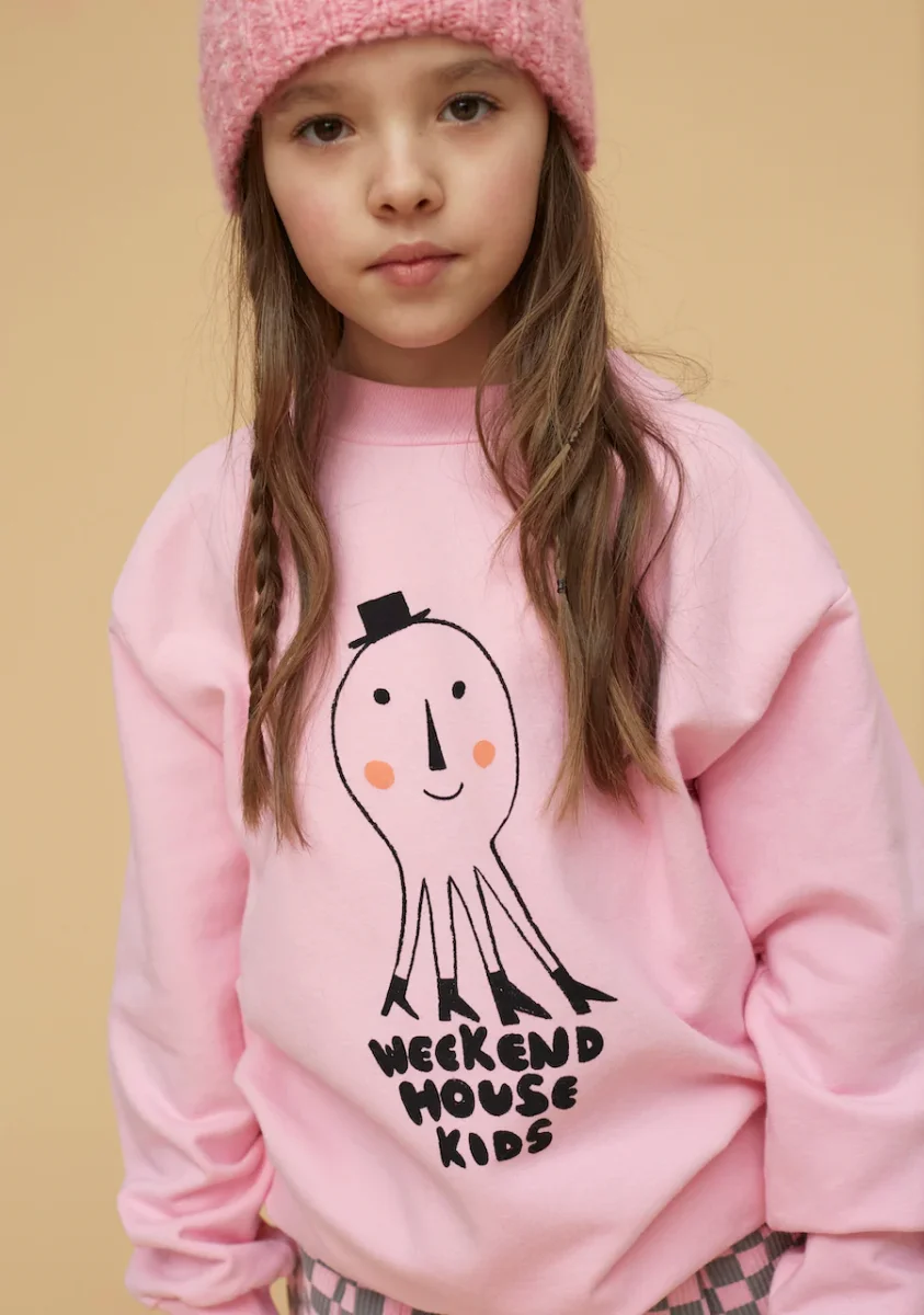 Felpa rosa con polpo - immagine 4