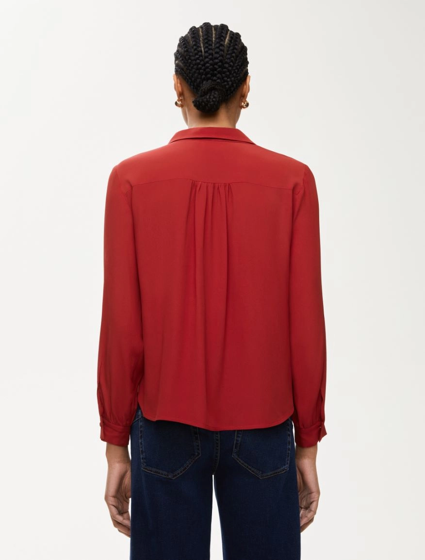 BLUSA IN MISTO SETA NASCO i blues - immagine 3