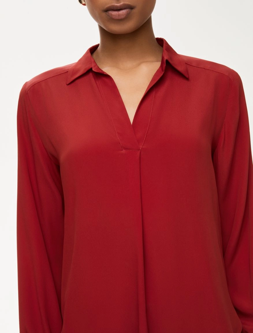 BLUSA IN MISTO SETA NASCO i blues - immagine 4