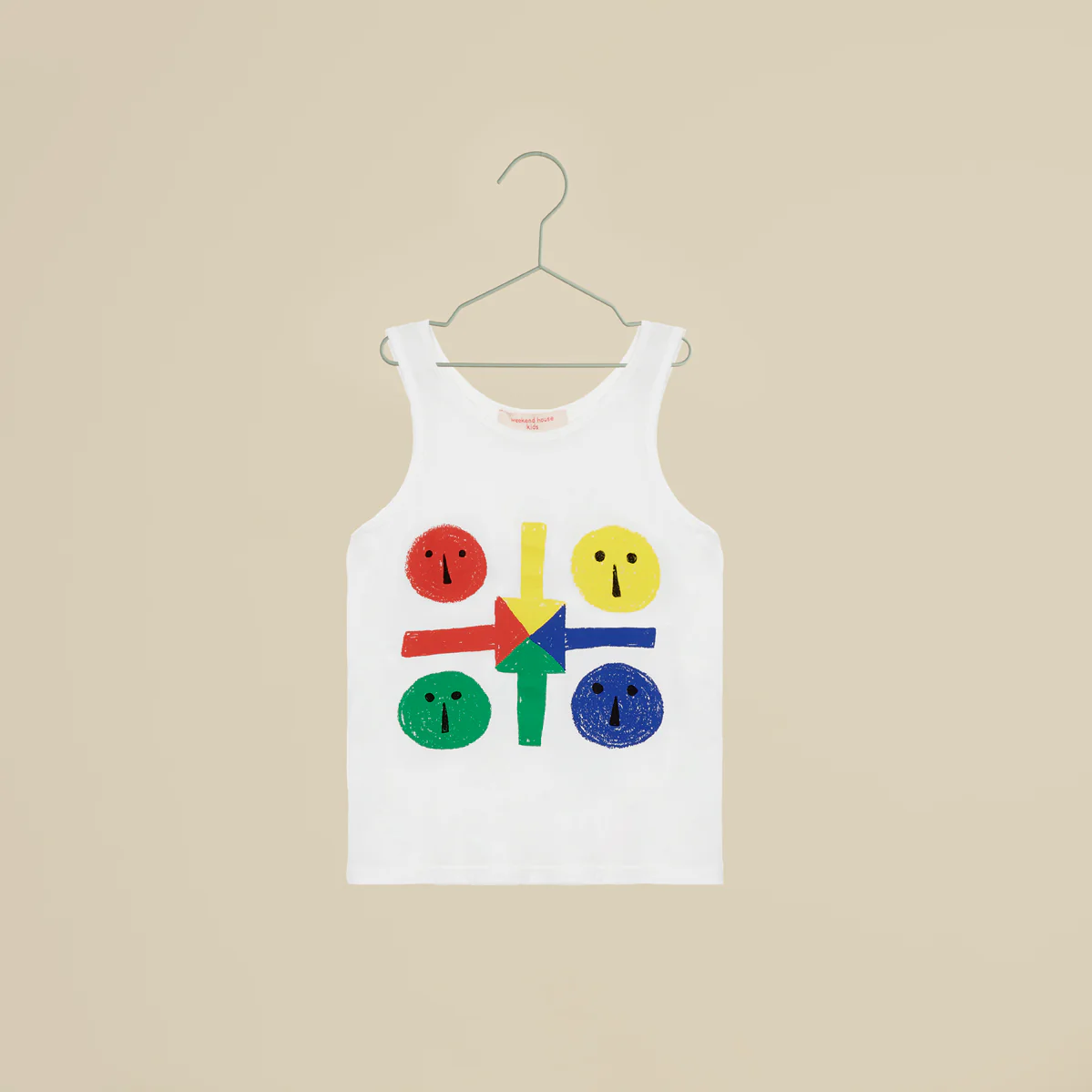 T-shirt a canotta bianca, con stampa sul davanti tinta in capo - immagine 2