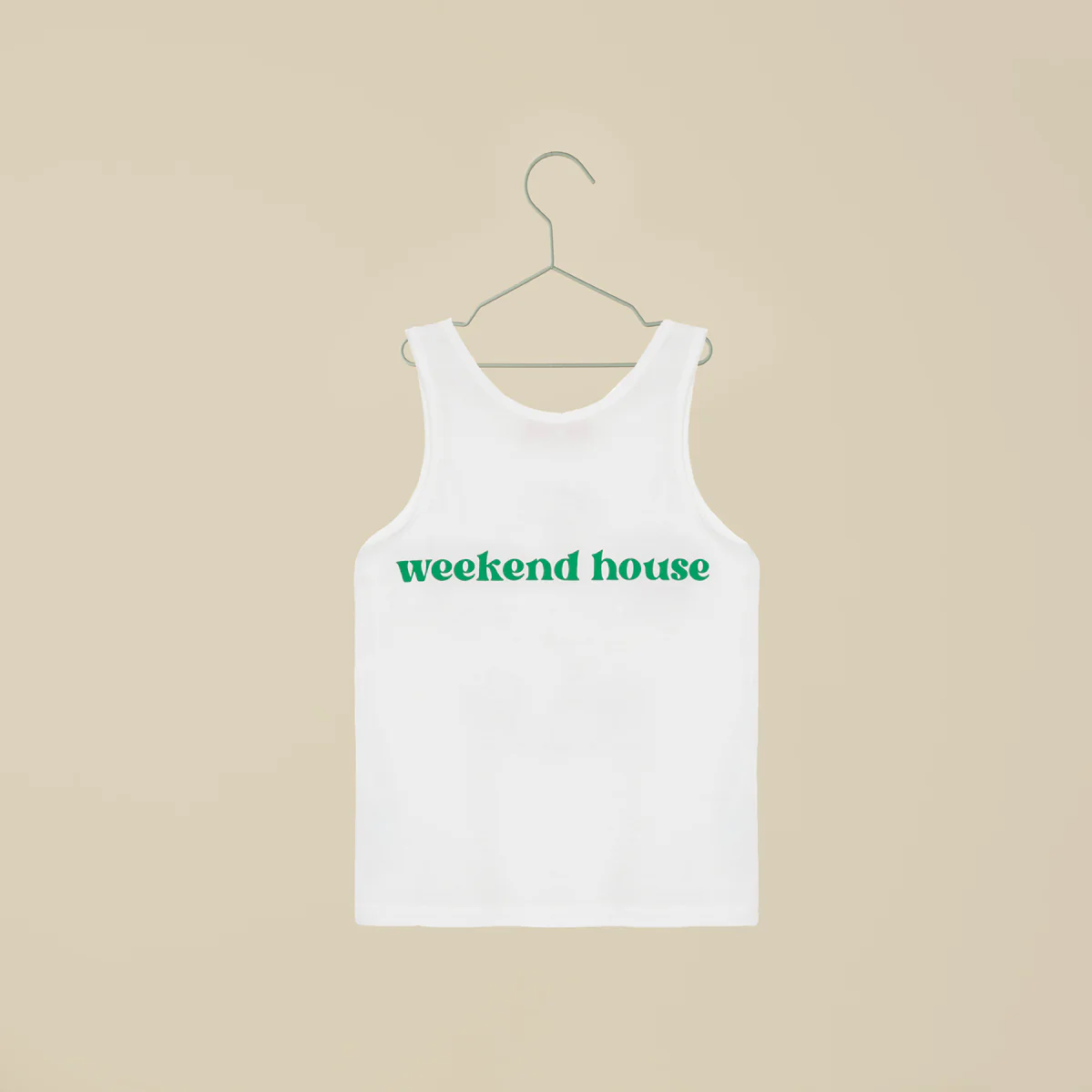 T-shirt a canotta bianca, con stampa sul davanti tinta in capo - immagine 4