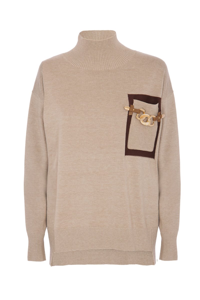 MAGLIA DOLCEVITA CON ACCESSORIO