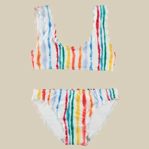 Bikini con stampa millerighe acquerello
