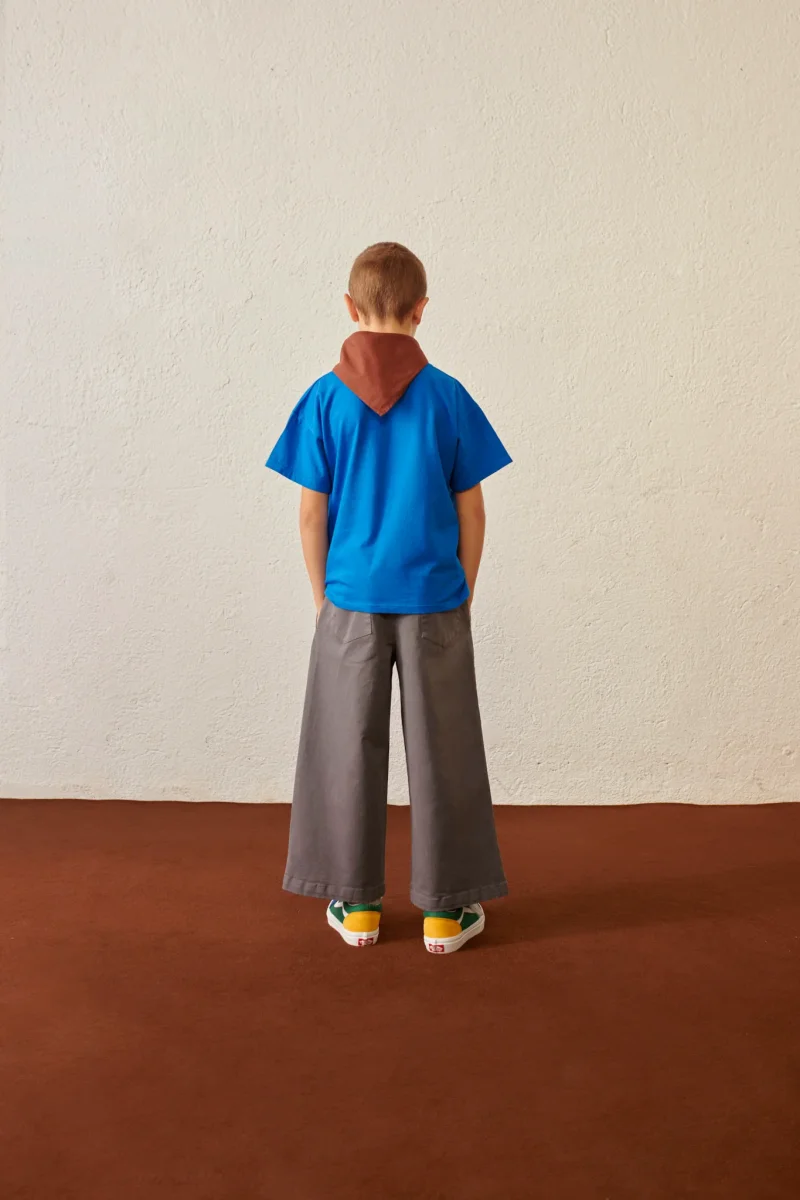 Pantalone Chaplin svasato in cotone grigio - immagine 5