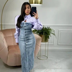 Long dress denim by Lumina