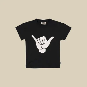 T-shirt nera con stampa Shaka