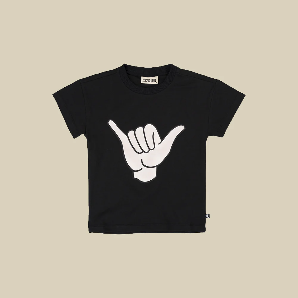 T-shirt nera con stampa Shaka