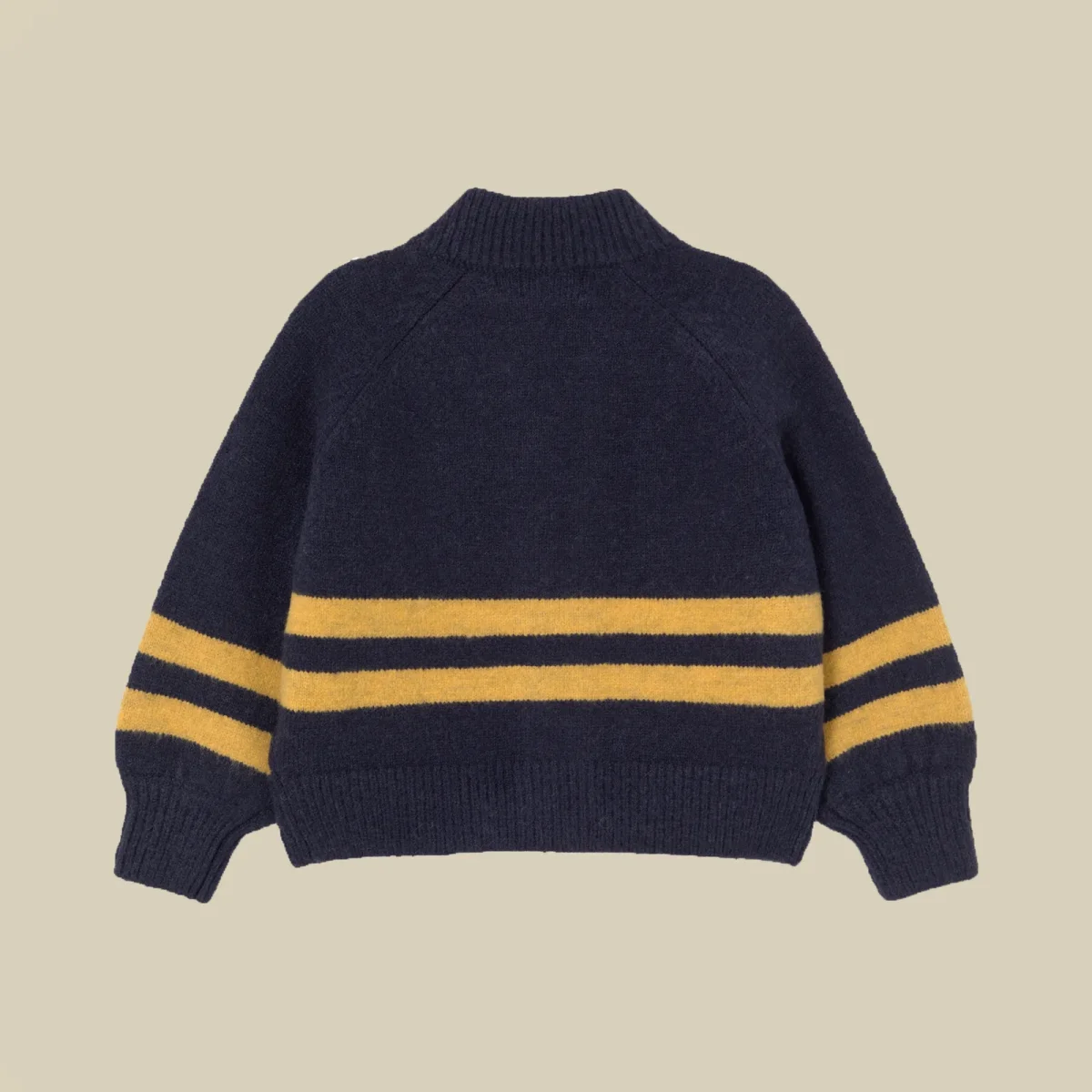 Cardigan blu navy e righe gialle - immagine 4