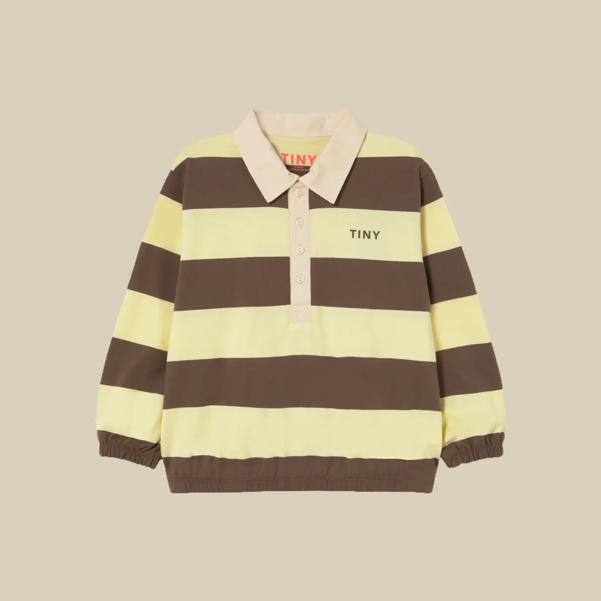 T-shirt maniche lunghe a righe marroni e beige