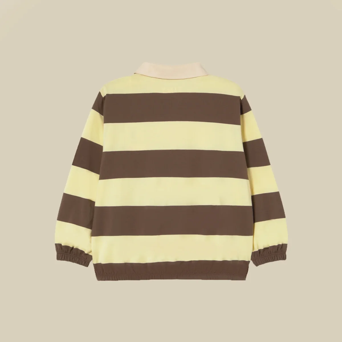 T-shirt maniche lunghe a righe marroni e beige - immagine 4