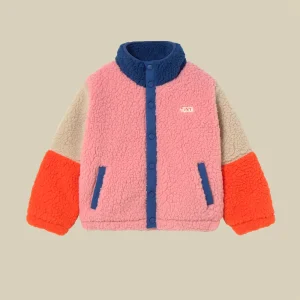 Bomber teddy rosa e blu