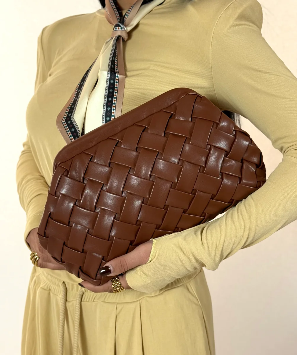 Clutch Intrecci Marrone